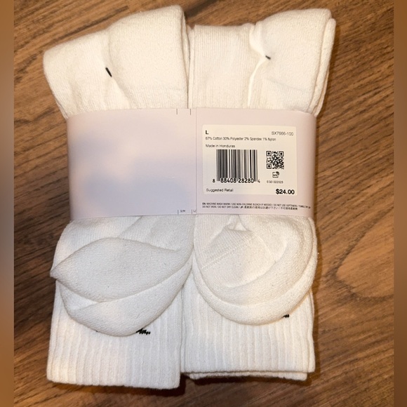 Nike Everyday White and Black Crew Socks 6pairs - Picture 2 of 2